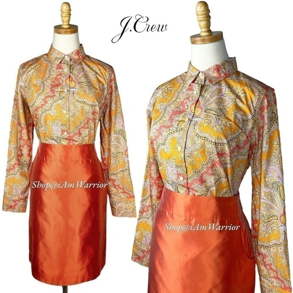 J.Crew Collection NWT marigold paisley Ratti button down *shop@iamwarrior - Picture 4 of 13
